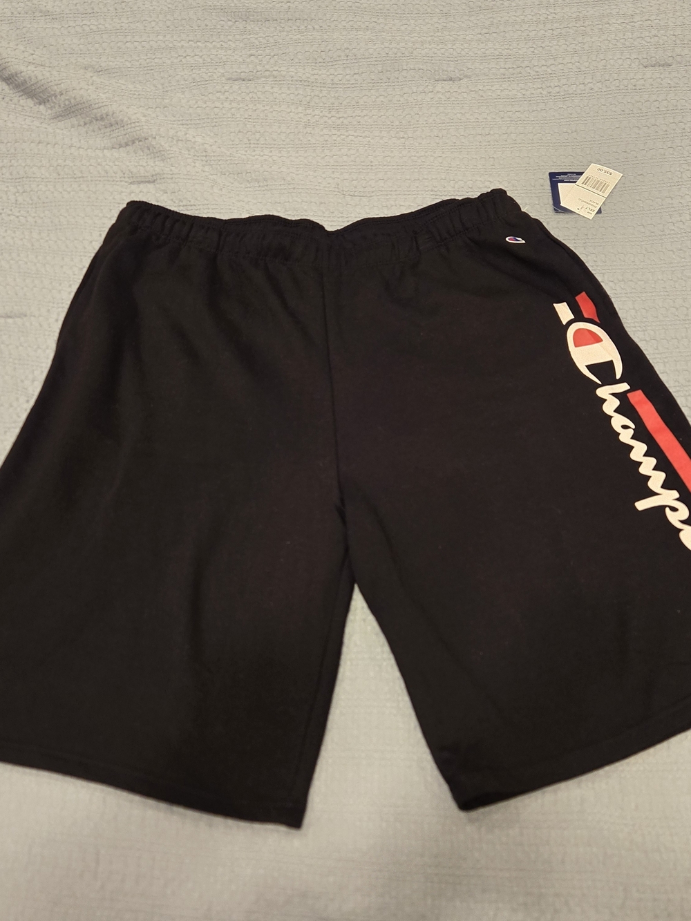 Champion Men's Black Logo Athletic Shorts